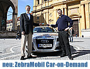 ZebraMobil Car-on-Demand in München startete am 06.04.2011 zunächst mit 10 Fahrzeugen in Schwabing und der Maxvorstadt. Info & Video (©Foto:Marikka-Laila Maisel)